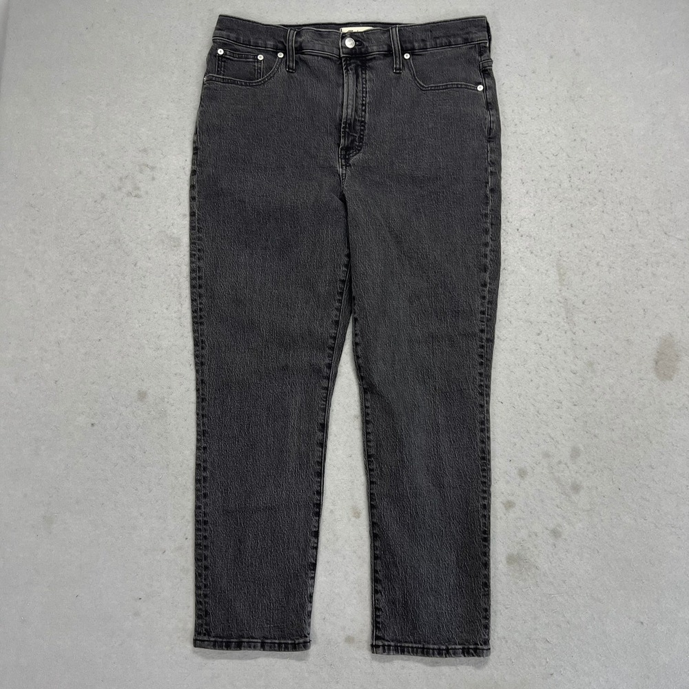 Madwell The Perfect Vintage‎ Jean Faded Black High Rise Straight Leg Denim 32